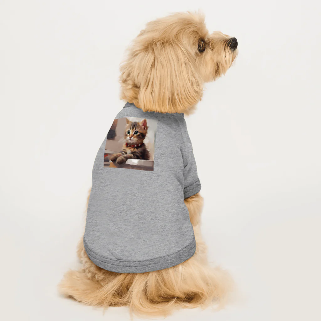 chonenの猫の絵画風イラストグッズ Dog T-shirt