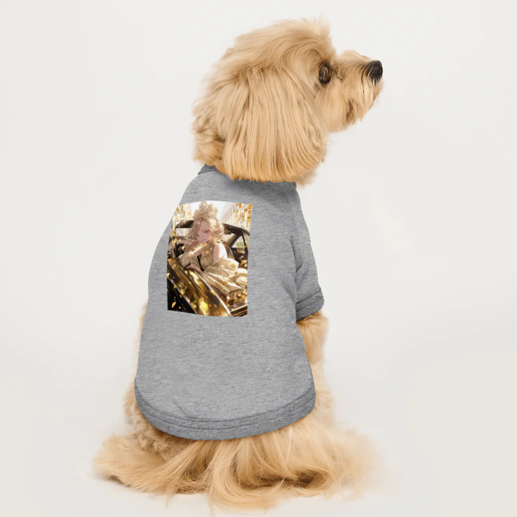 AQUAMETAVERSEのゴールドオープンカー sanae 2074 Dog T-shirt