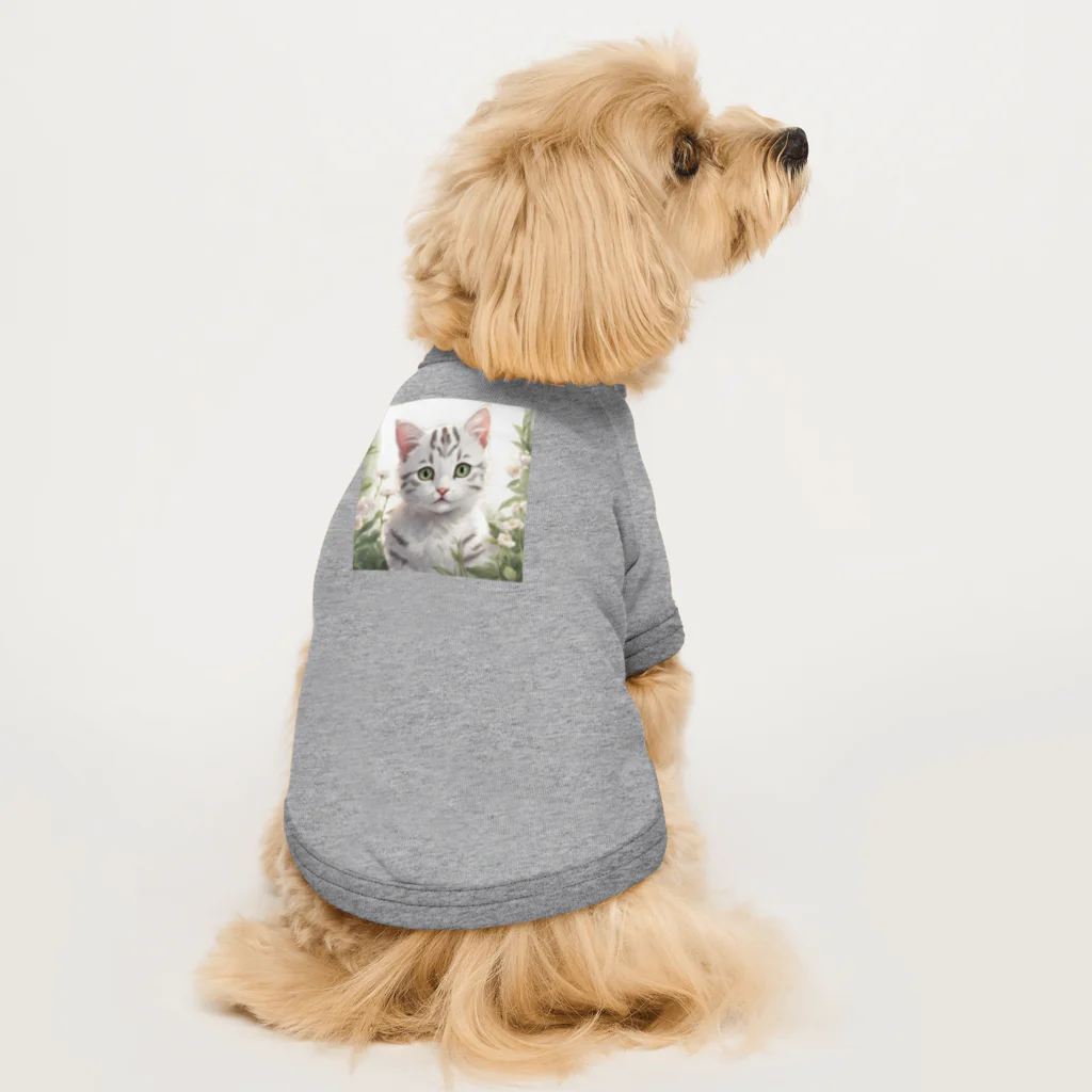 yoiyononakaの虎縞白猫02 Dog T-shirt