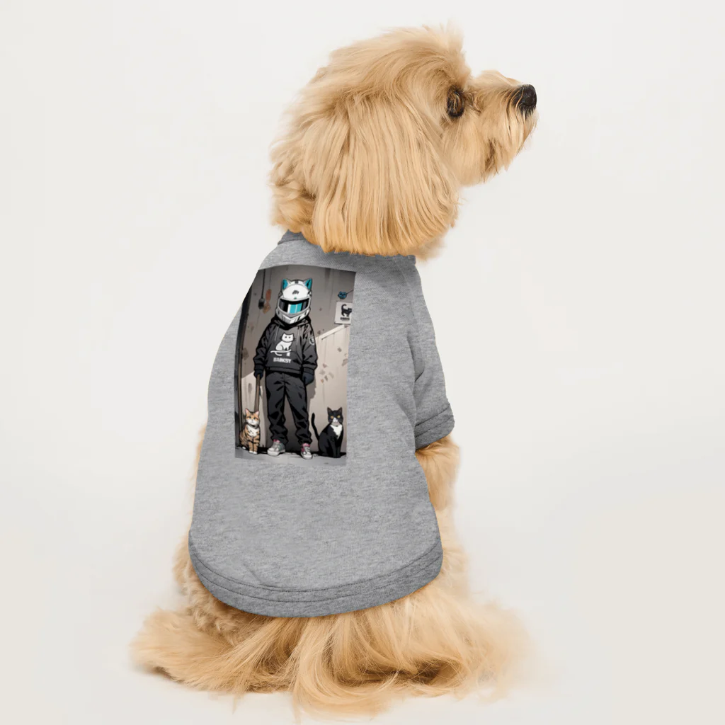 shiba9のヘルメット猫 ドッグTシャツ