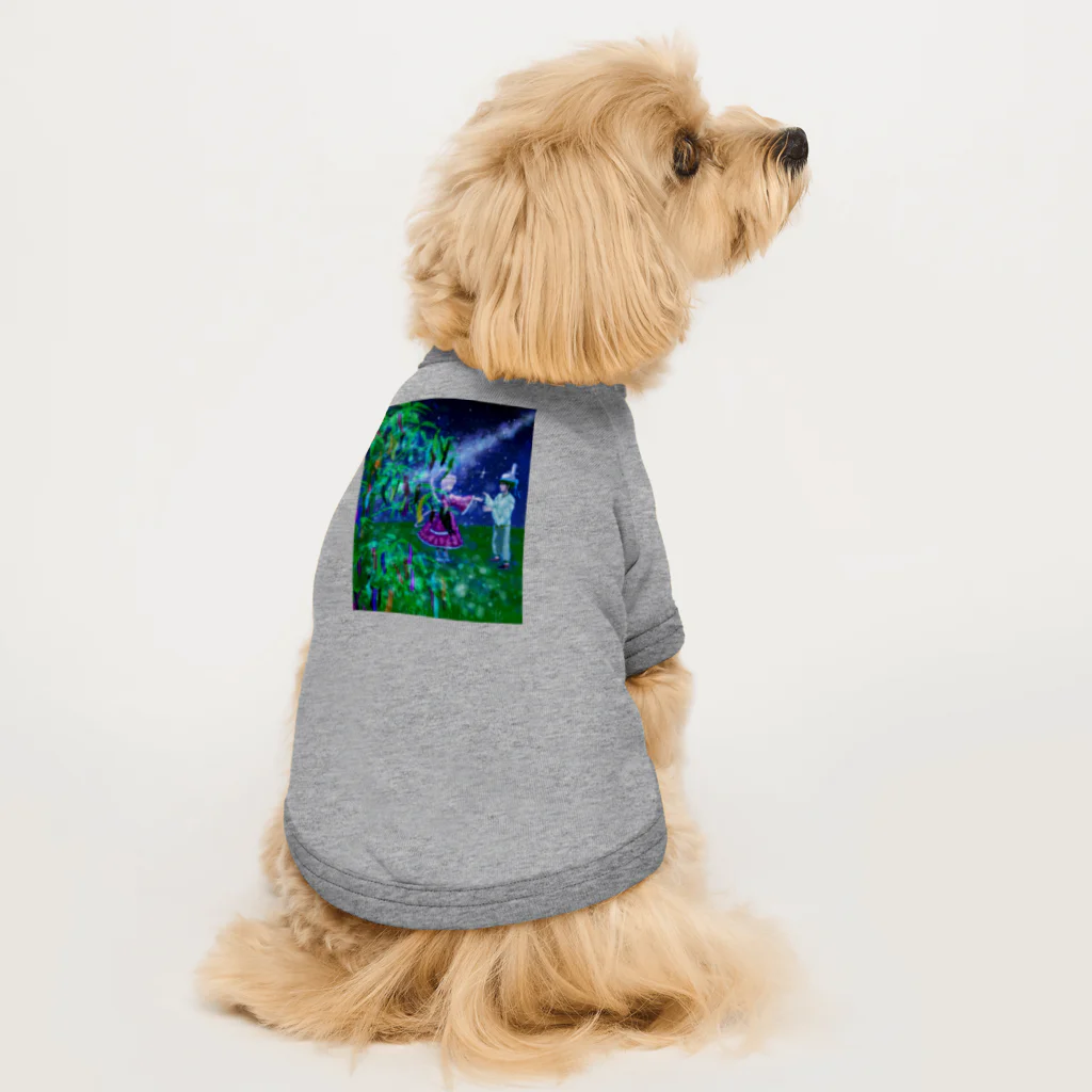 AkironBoy's_Shopの彦星・織姫が一緒に過ごす七夕 Dog T-shirt