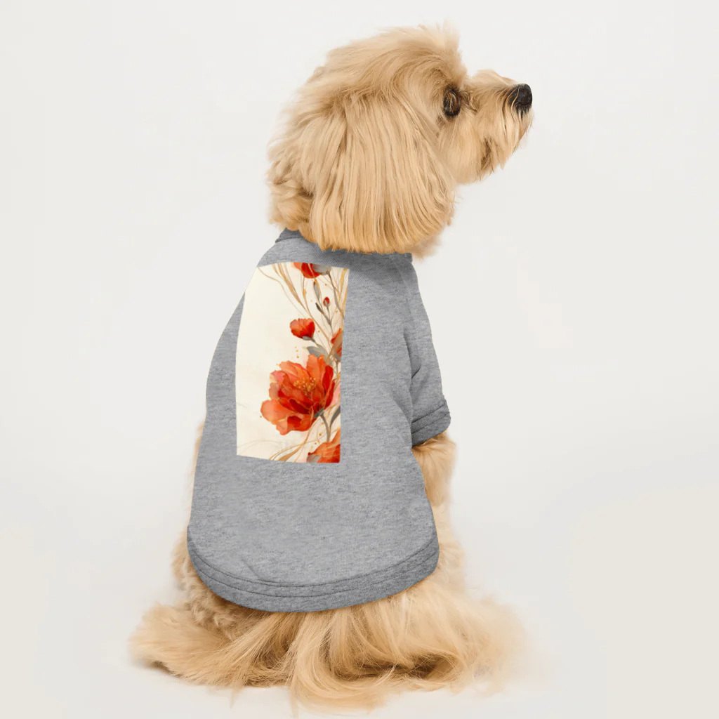 cute styleのlucky flower -red Dog T-shirt