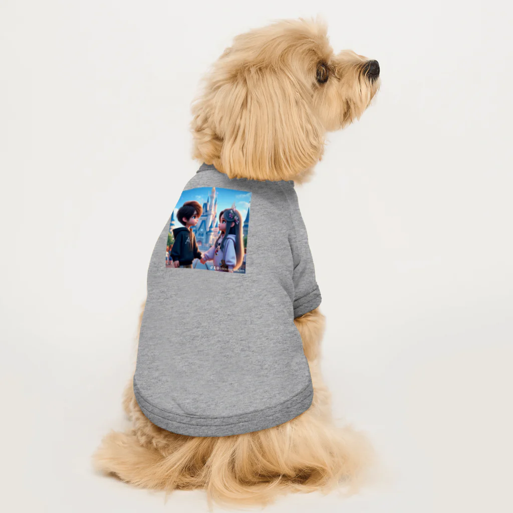 ウエディング♡カップルグッズのPIXAR風カップル Dog T-shirt