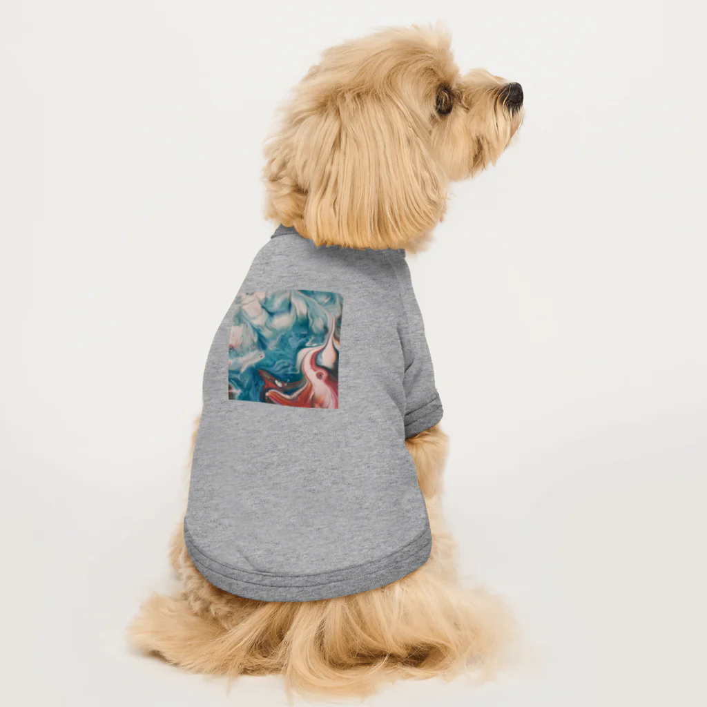 R-mayの鮮やかなマーブル Dog T-shirt