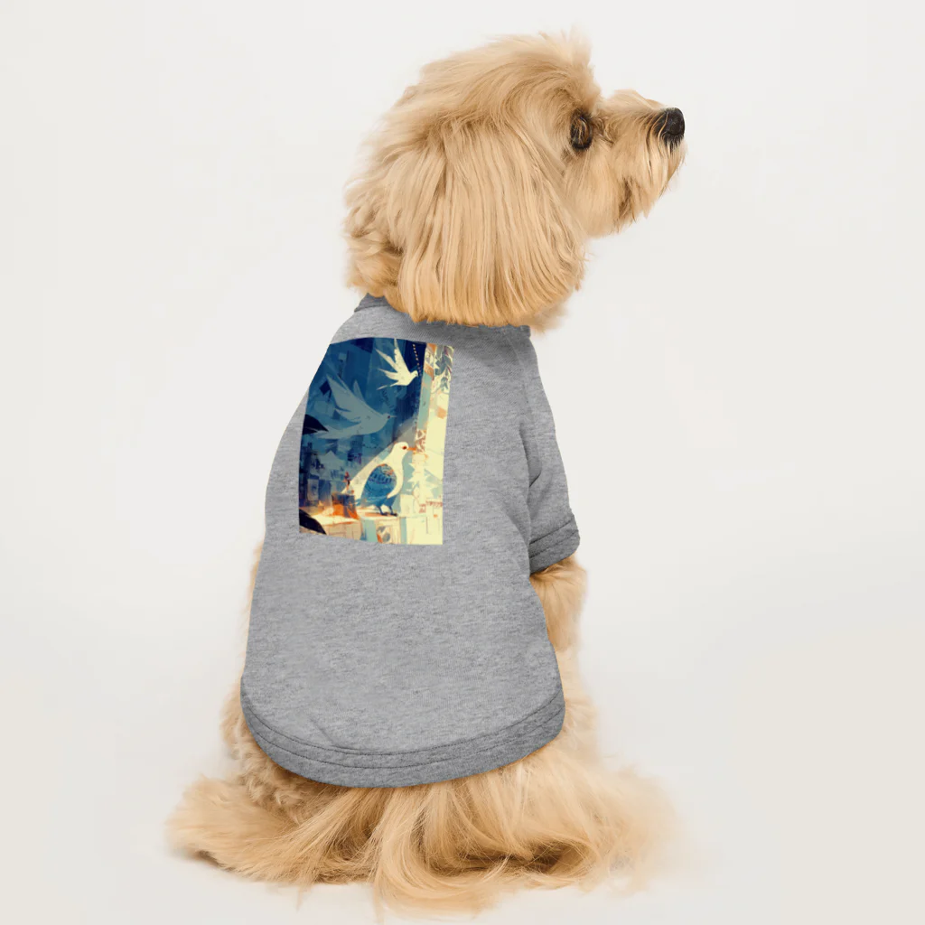 AQUAMETAVERSEの静寂の中の鳥　なでしこ1478 Dog T-shirt