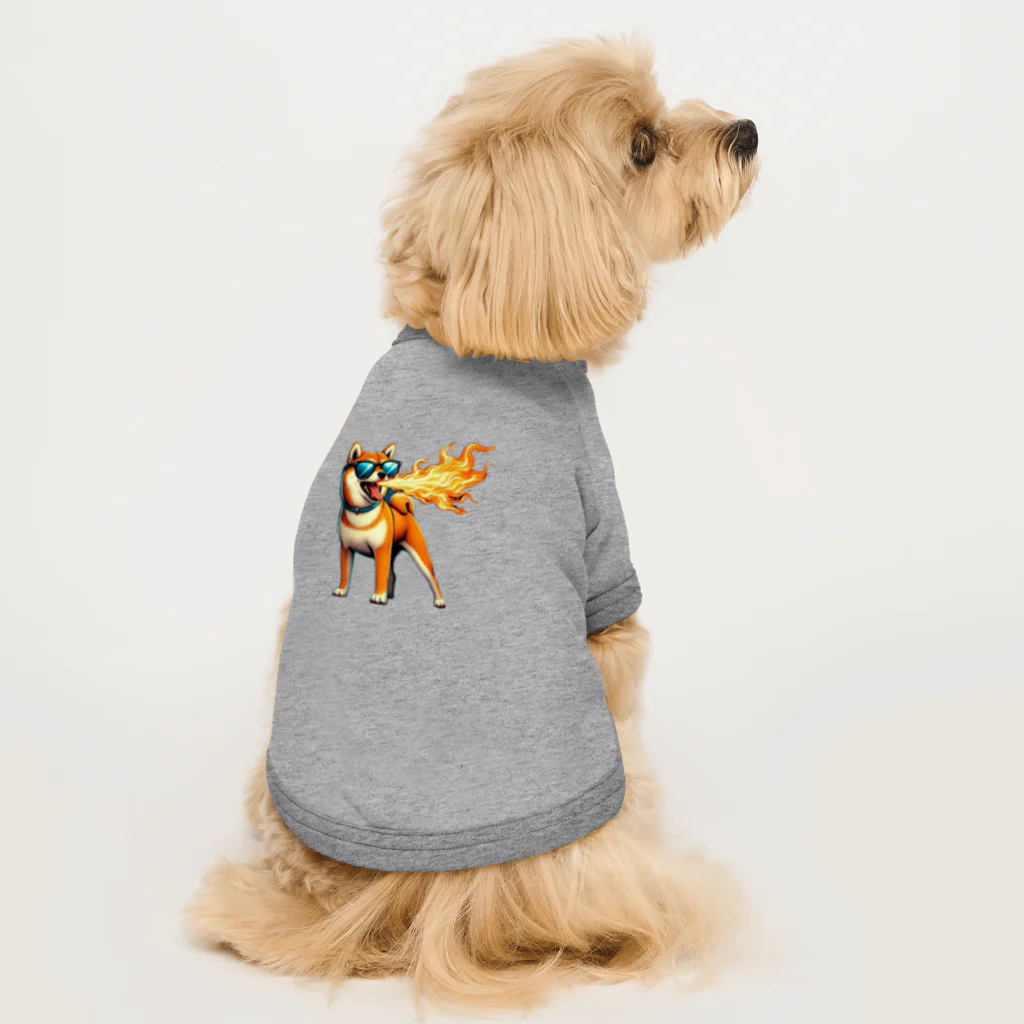 OsamChanの火を吹く柴犬 ドッグTシャツ