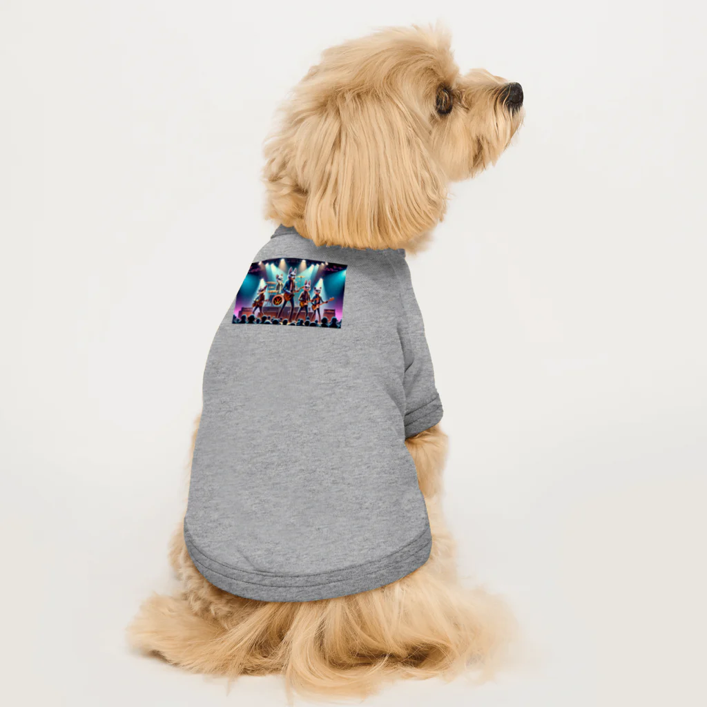 ANIMAL HEROES -musical band-のワイルドロックフェスタ - ダンシングアニマルズ Dog T-shirt