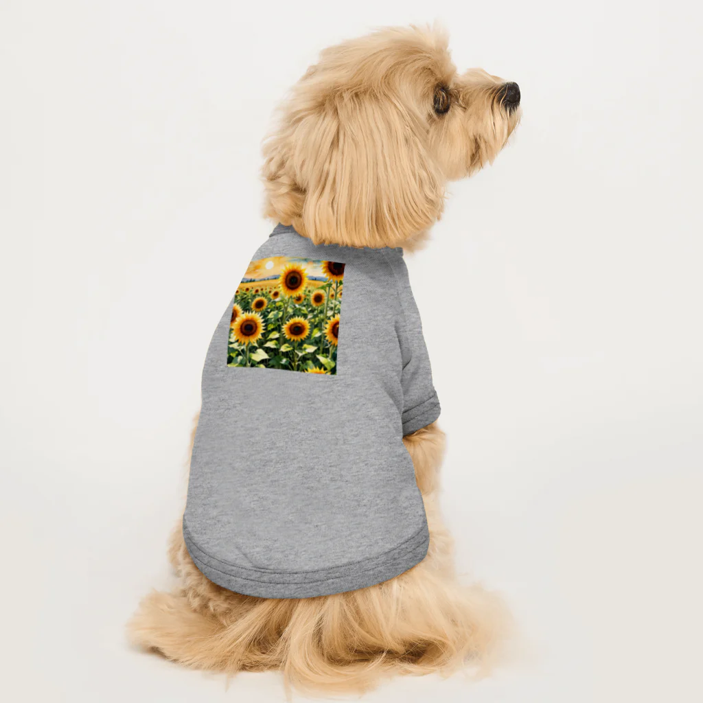 LOGOstylesの変わらぬ　ひまわり Dog T-shirt