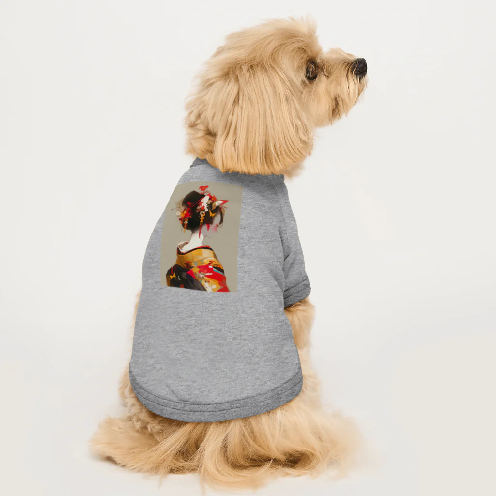 AQUAMETAVERSEの綺麗な髪飾りとうなじ　BLUE PLUM  691 Dog T-shirt