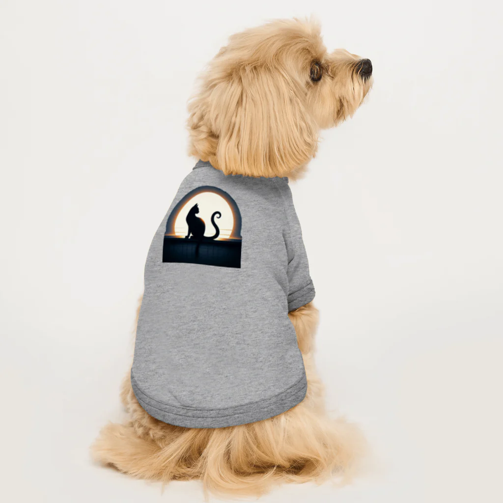 万事屋の猫のシルエットが美しい Dog T-shirt