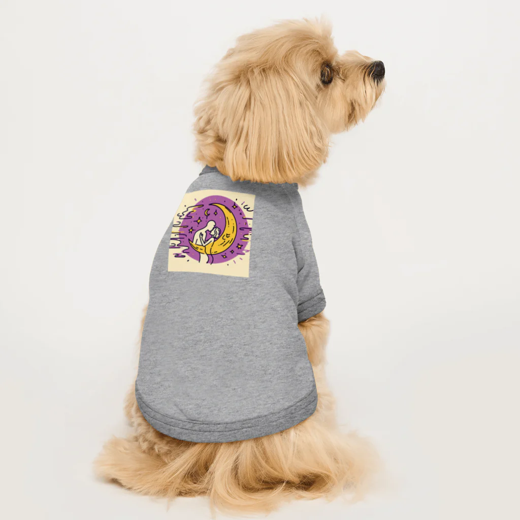 パープルルームの夜のロマンチックな光景！ Dog T-shirt