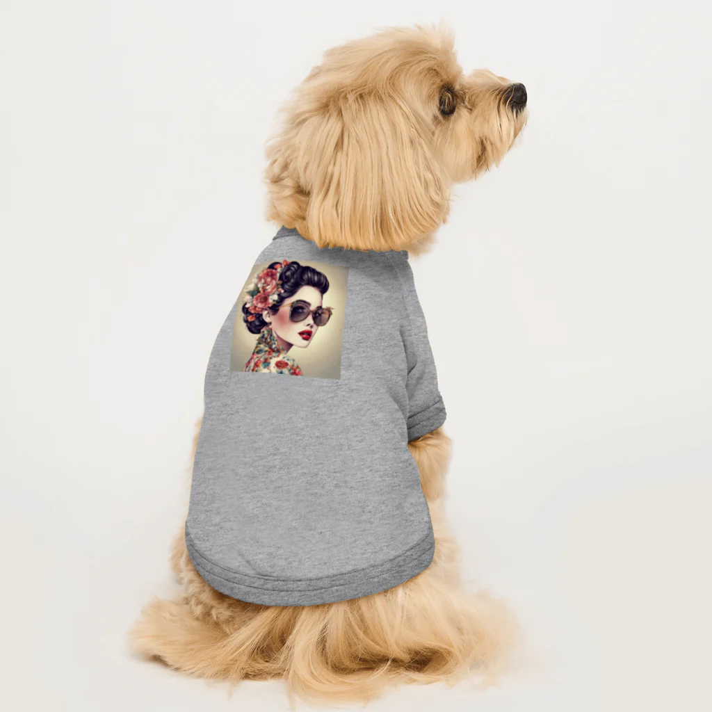 Chama's shopの美女と花 Dog T-shirt