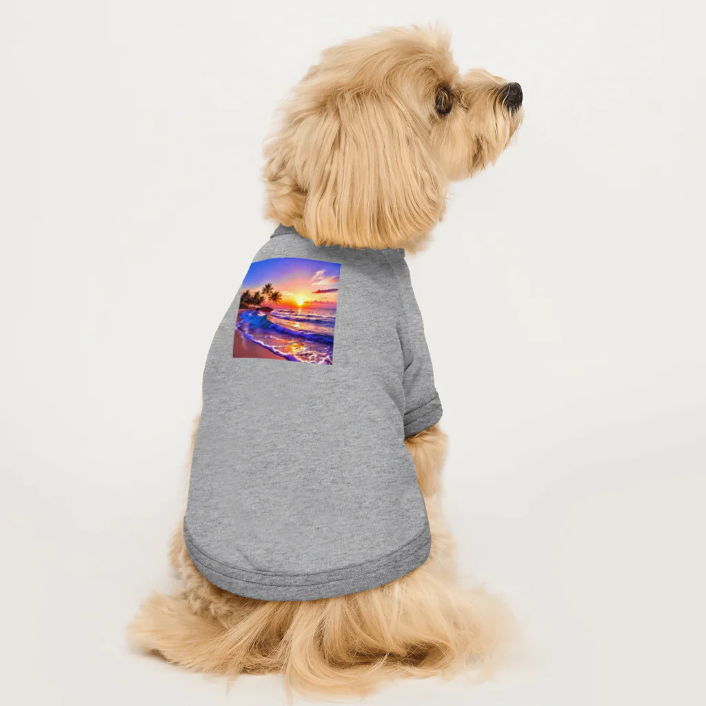 11mi_mi11の🌴ビーチサンセット☀ Dog T-shirt