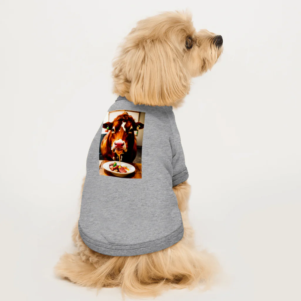 WhiteLionの牛肉を食べたい牛 Dog T-shirt