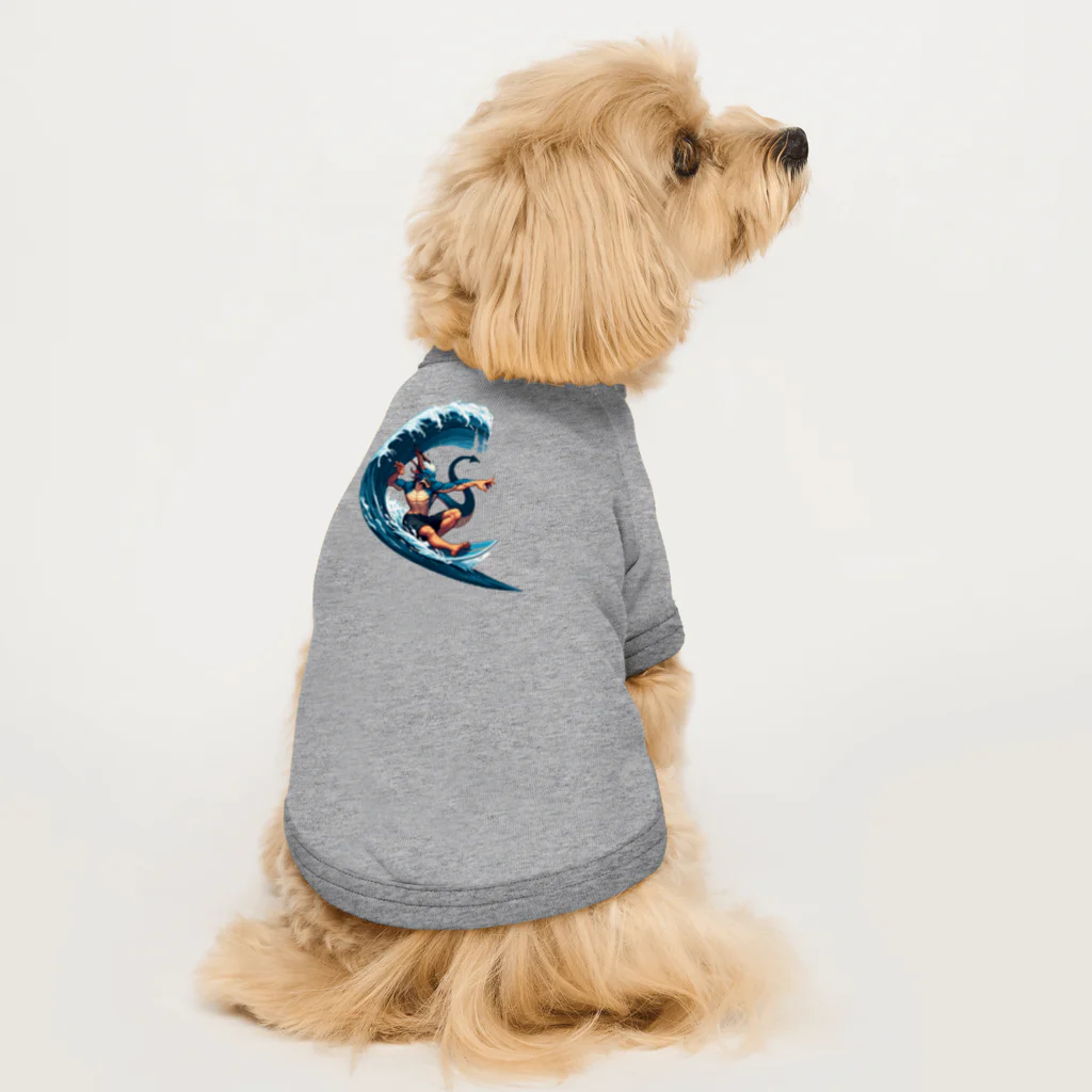 Isekai_animal_manの夏だ！ドラゴンもサーフィンだ Dog T-shirt