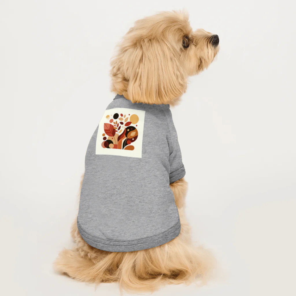 抽象画の世界の秋の落ち葉の抽象画 Dog T-shirt