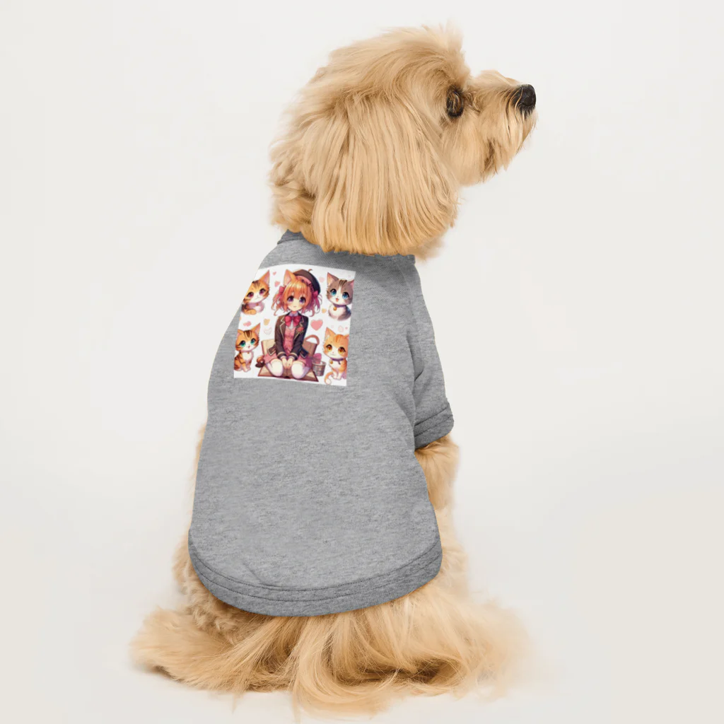 ウツボちゃんの大好きな猫に囲まれて Dog T-shirt