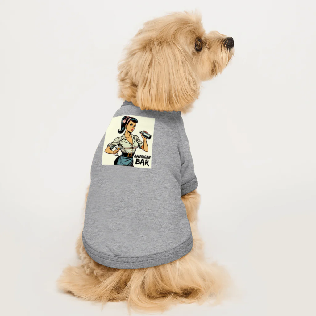 AMERICAN BARのアメコミ風バーテンダー Dog T-shirt