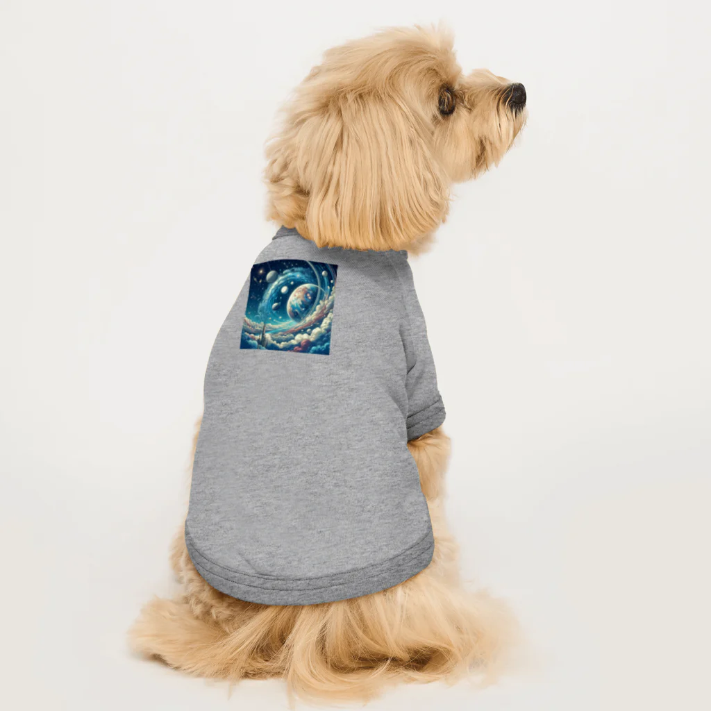 kinakomorinagaの壮大な宇宙空間 Dog T-shirt