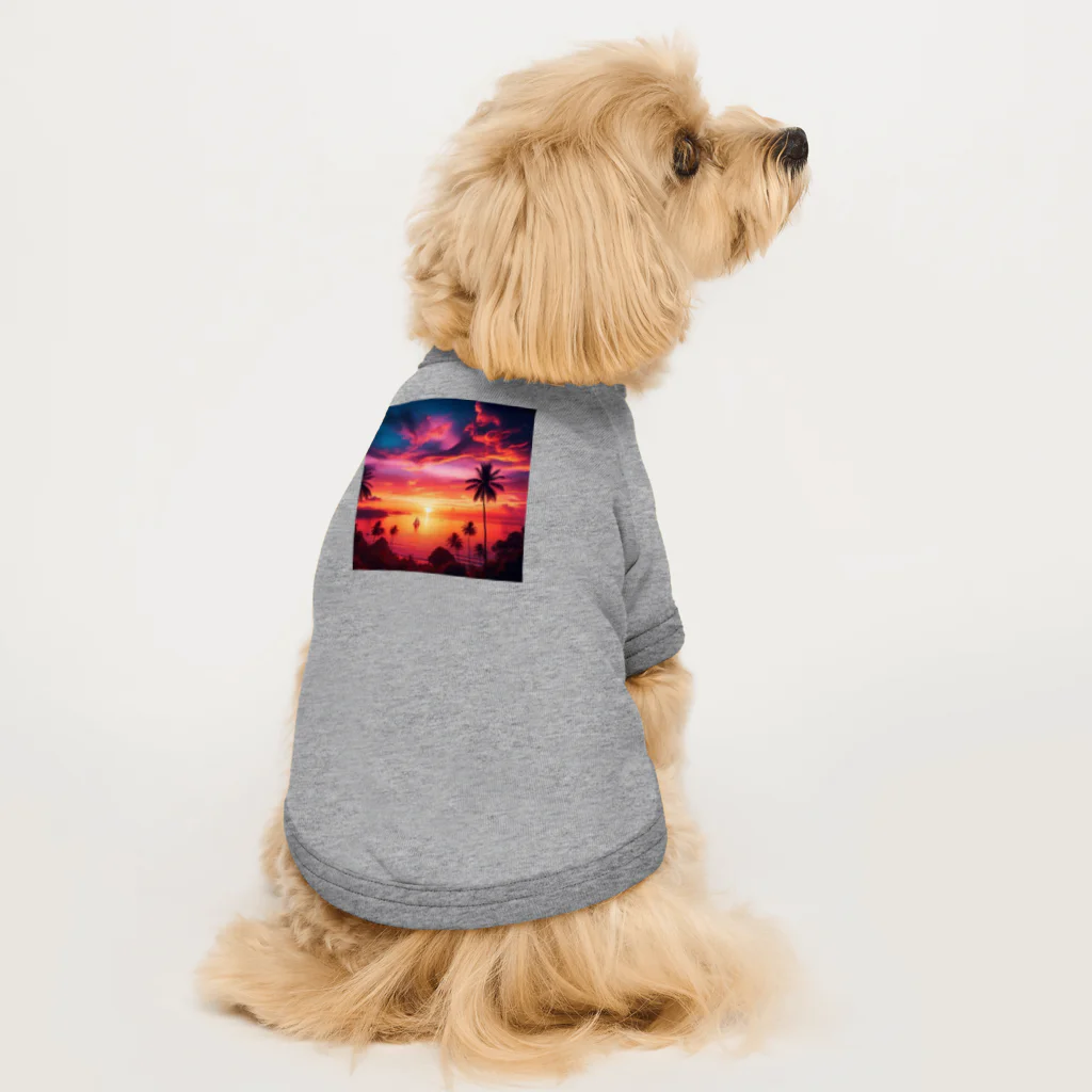 Rパンダ屋の「美しい夕焼け」グッズ Dog T-shirt