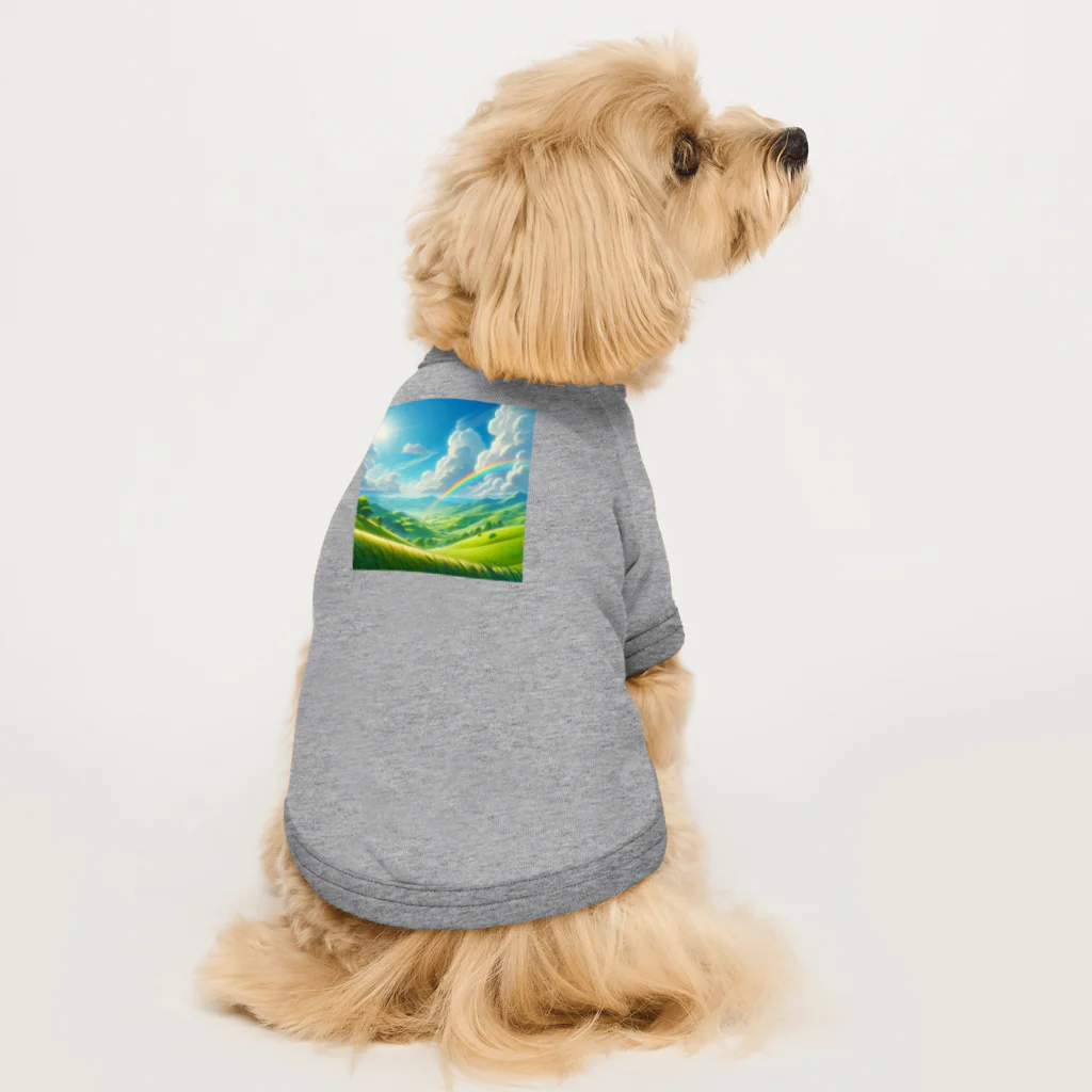 Rパンダ屋の「美しい緑の風景」グッズ Dog T-shirt