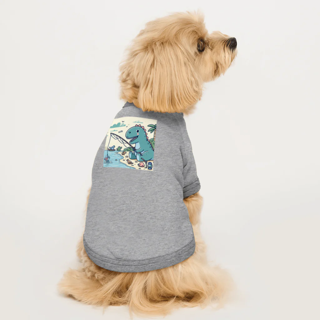 ばばちゃんの恐竜の釣り Dog T-shirt