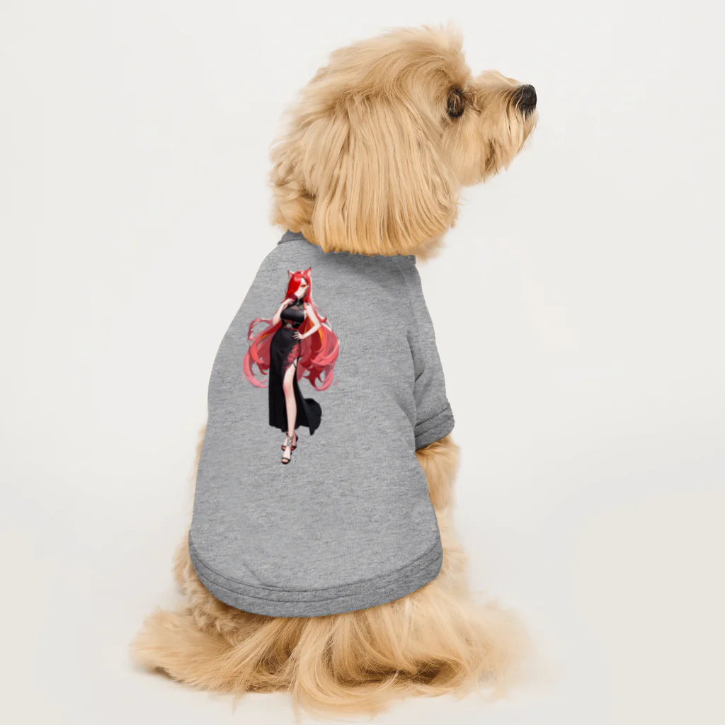 momonekokoの魅惑的な獣耳を持つ美しい女性 Dog T-shirt