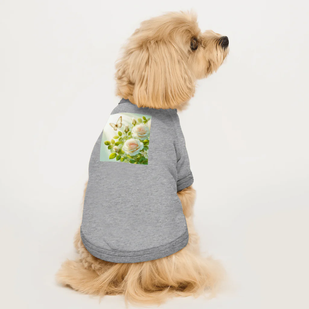 Rパンダ屋の「白薔薇」グッズ Dog T-shirt