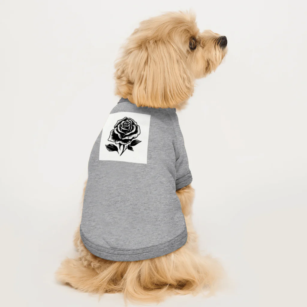 CHRON SHIROの黒い花3 Dog T-shirt