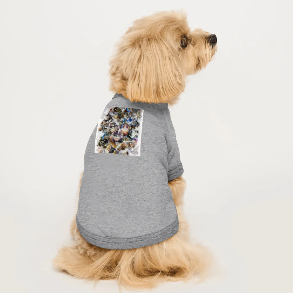 JUNGOonlyART 公式SHOPのオレンジカラーのピースデザイン Dog T-shirt