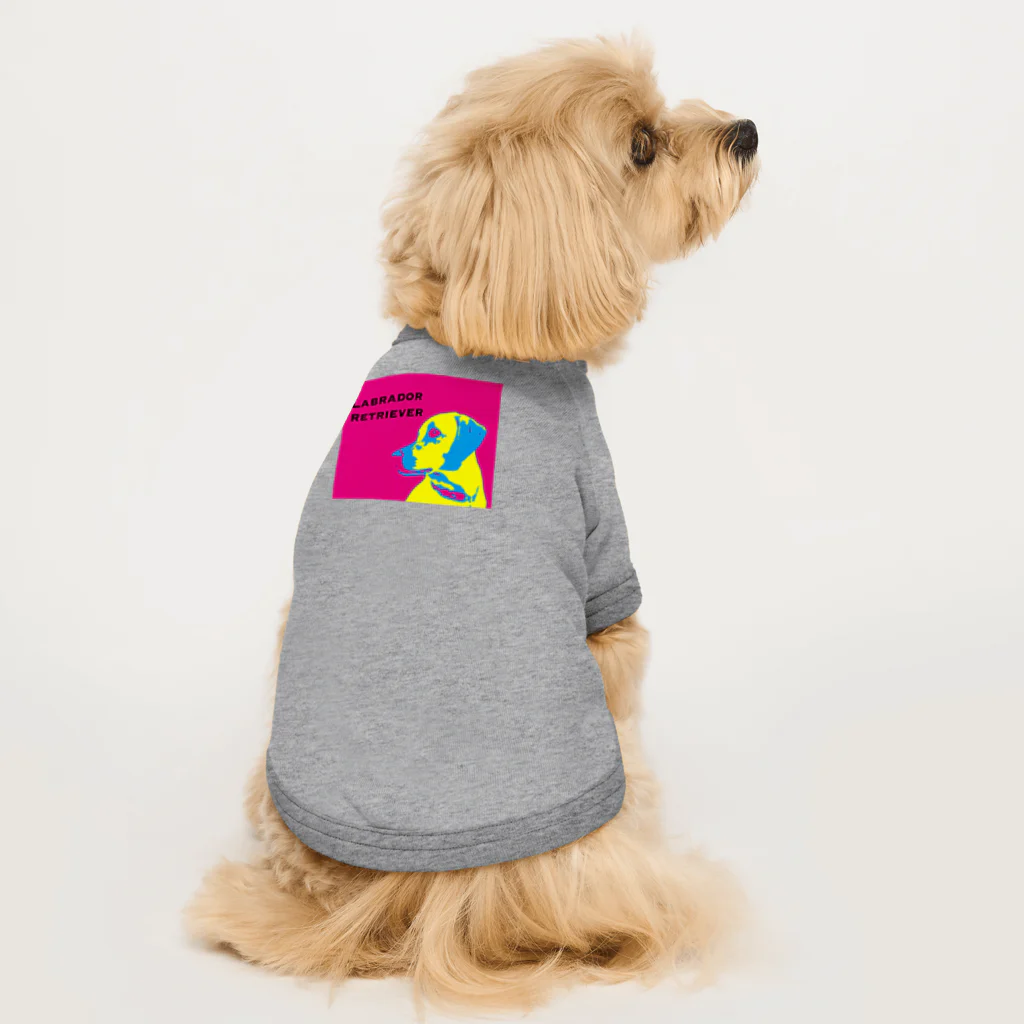 HanaTorantaのラブラドール　抽象化イエロー×ピンクver. Dog T-shirt