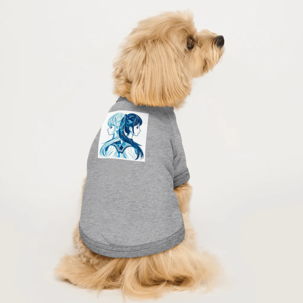 koriyuuの青白の芸術的な2人の女子高生 Dog T-shirt