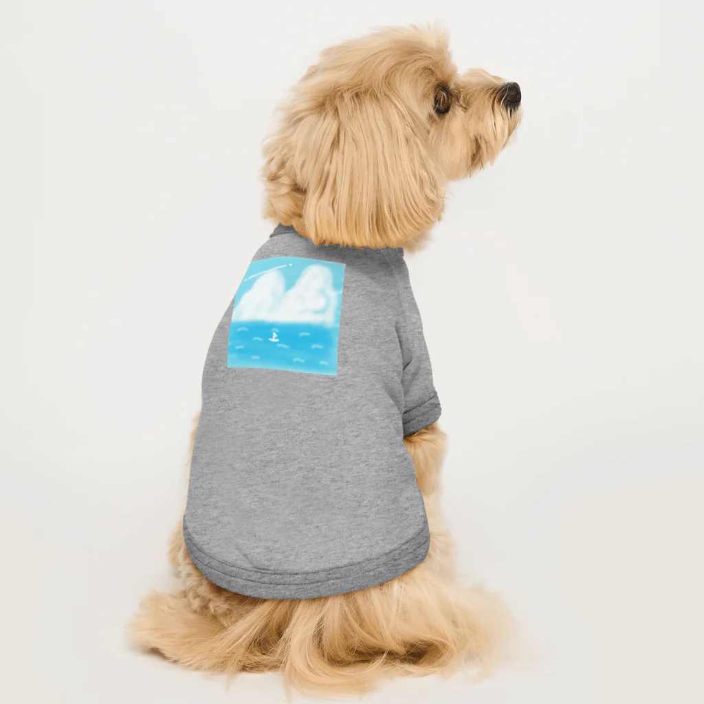 風野ひつじの夏の海 Dog T-shirt