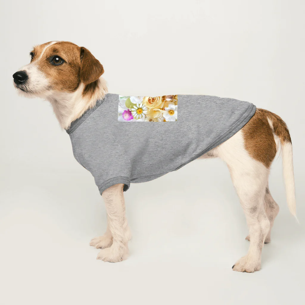 meke flowersのレモンイエローとアップルグリーン　ローズシリーズ Dog T-shirt