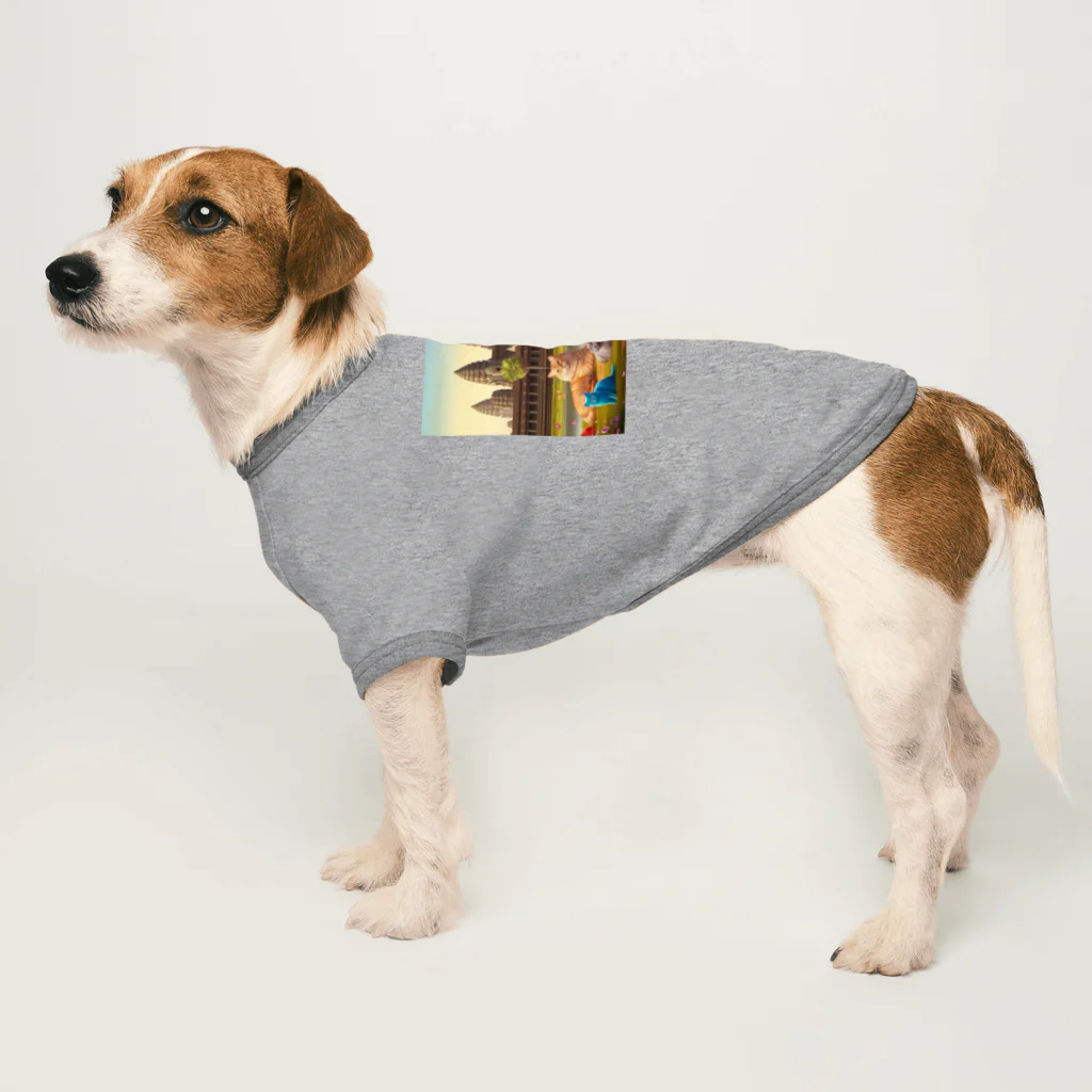 ニャーちゃんショップのアンコールワットキャッツ Dog T-shirt