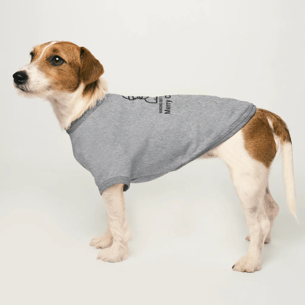フラメンコの犬の残業サンタ ドッグTシャツ