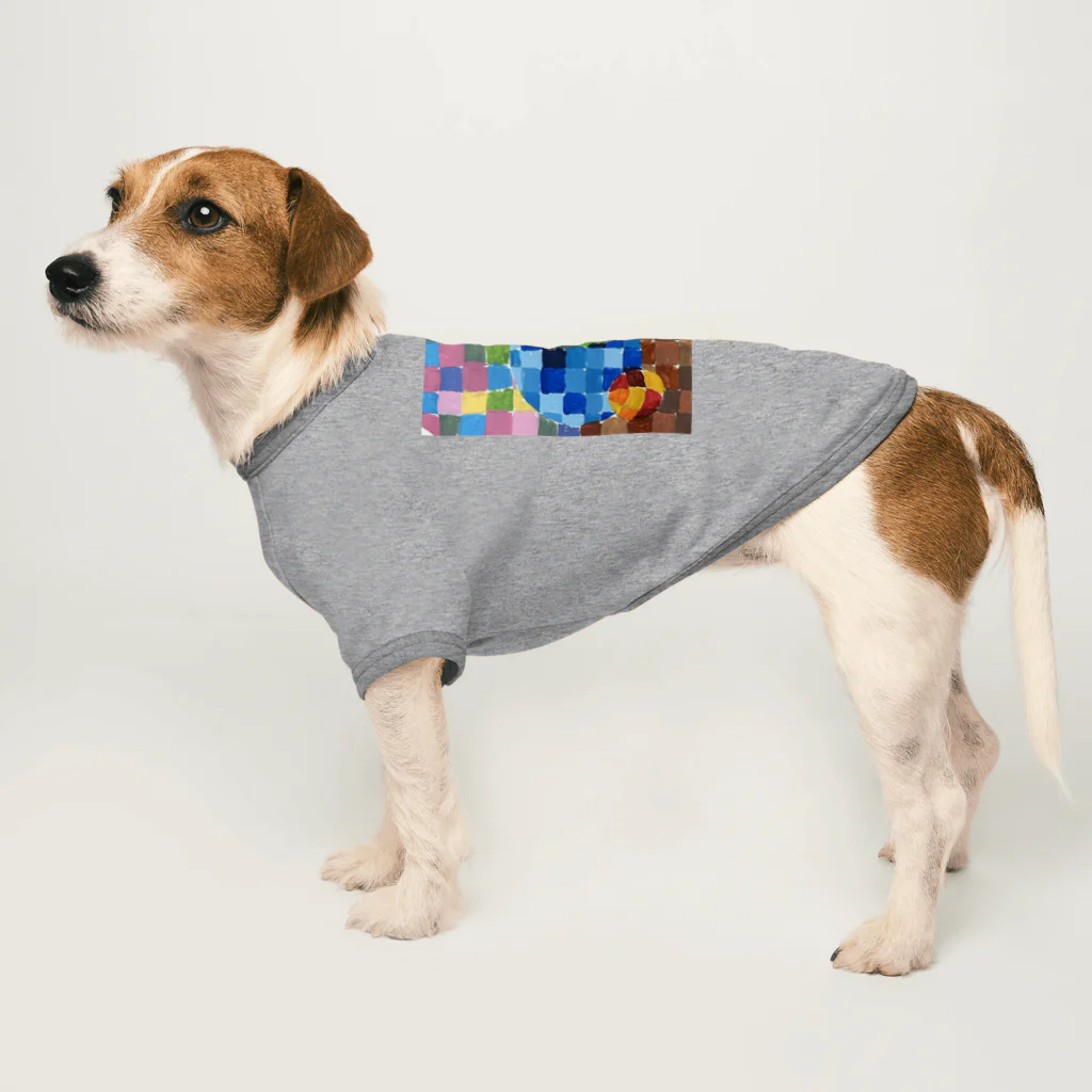 rituhouのカラフルグリッド・コレクション Dog T-shirt