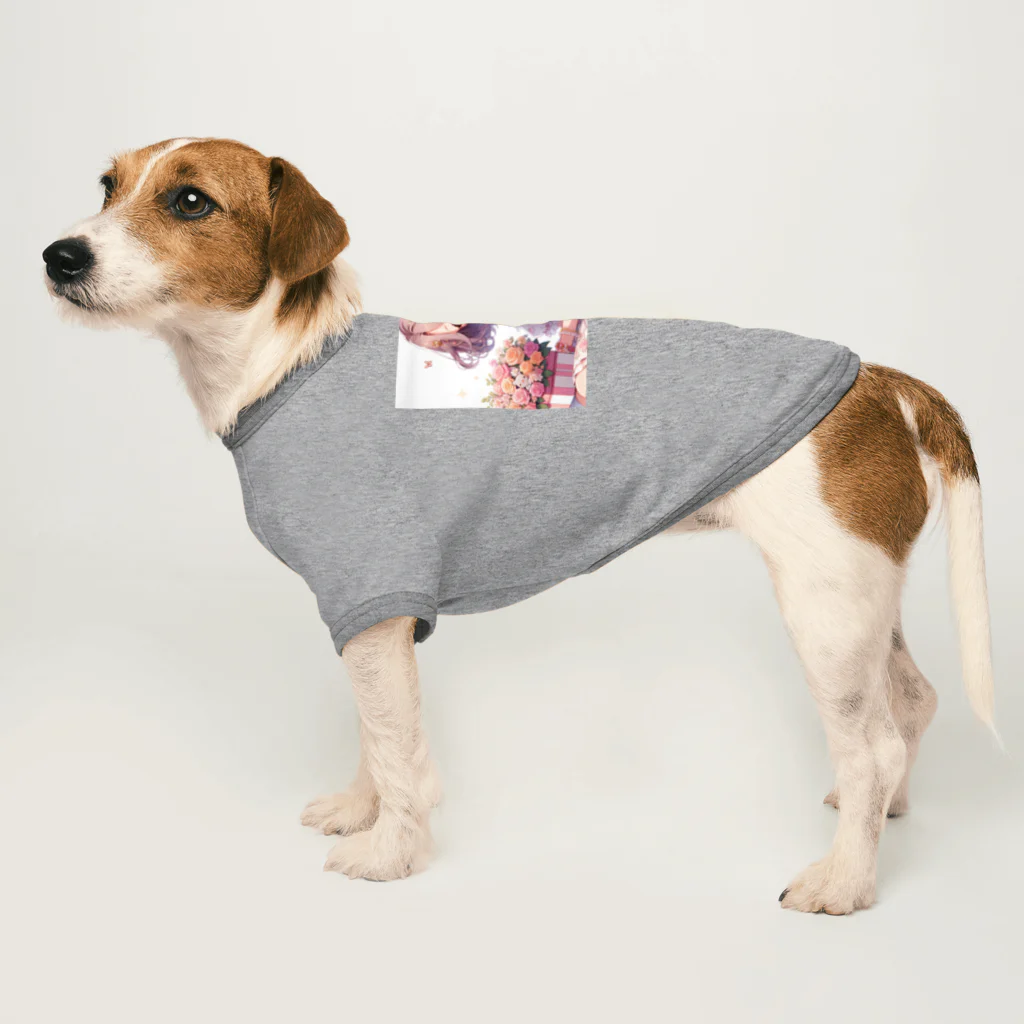 raio-nの春の花畑と少女 Dog T-shirt