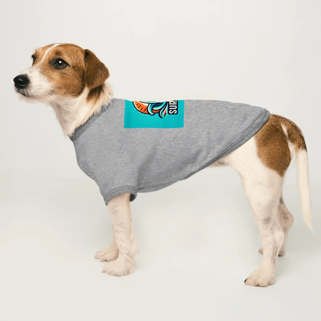 kinoko99999のサーフ系ロゴ Dog T-shirt