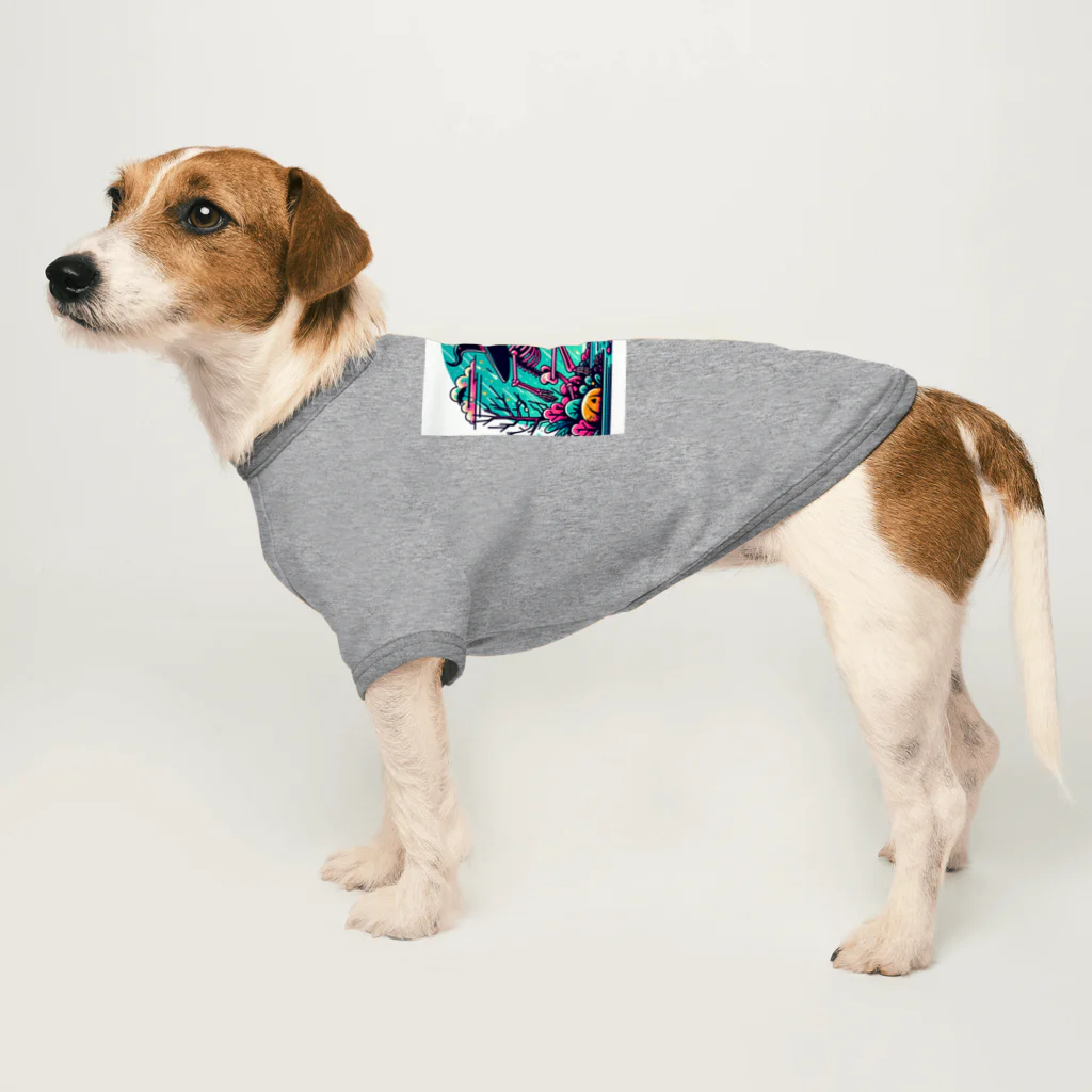 かるるんショップの骸骨紳士シリーズ　雨ニモマケズ、風ニモマケズ Dog T-shirt