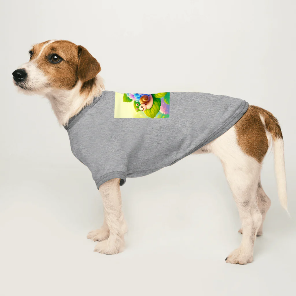 かるるんショップのあじさいとカタツムリ　雨上がり Dog T-shirt