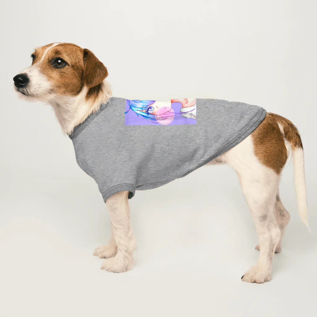 World_Teesのバブルガムを噛むアニメガール 日本の美学 アニメオタク Dog T-shirt