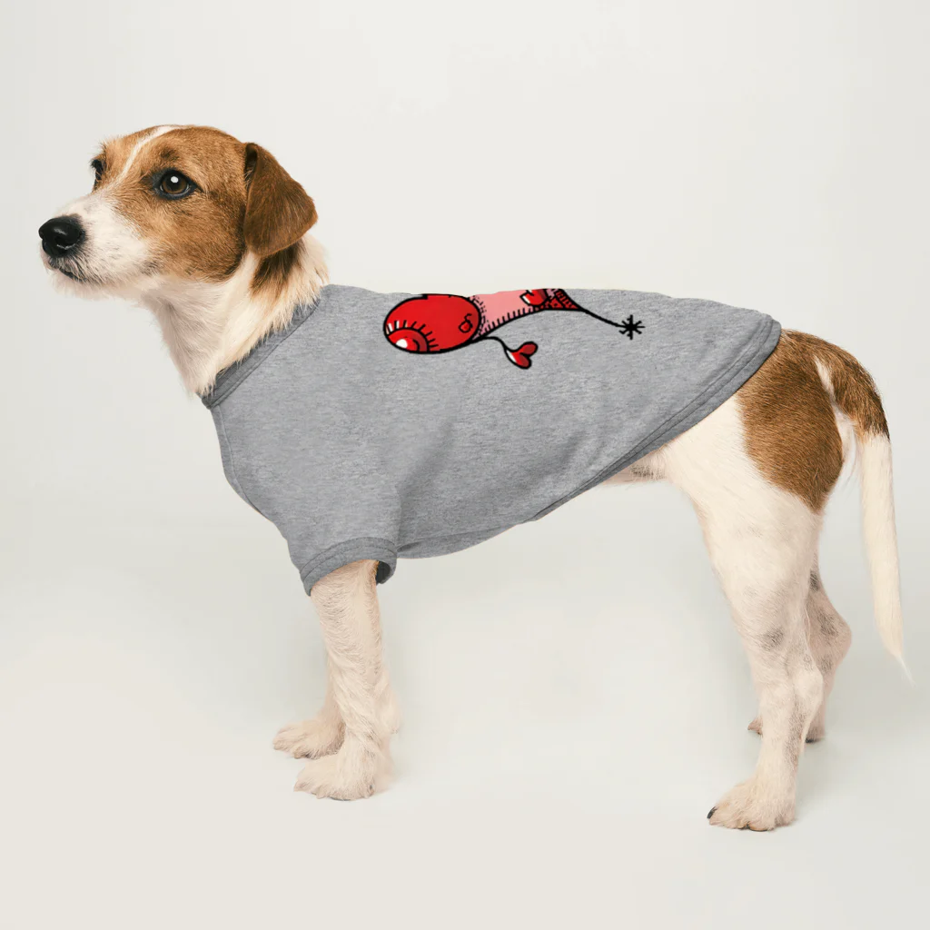 げばらちゃんのお店の8bit ハートちゃん　002 Dog T-shirt