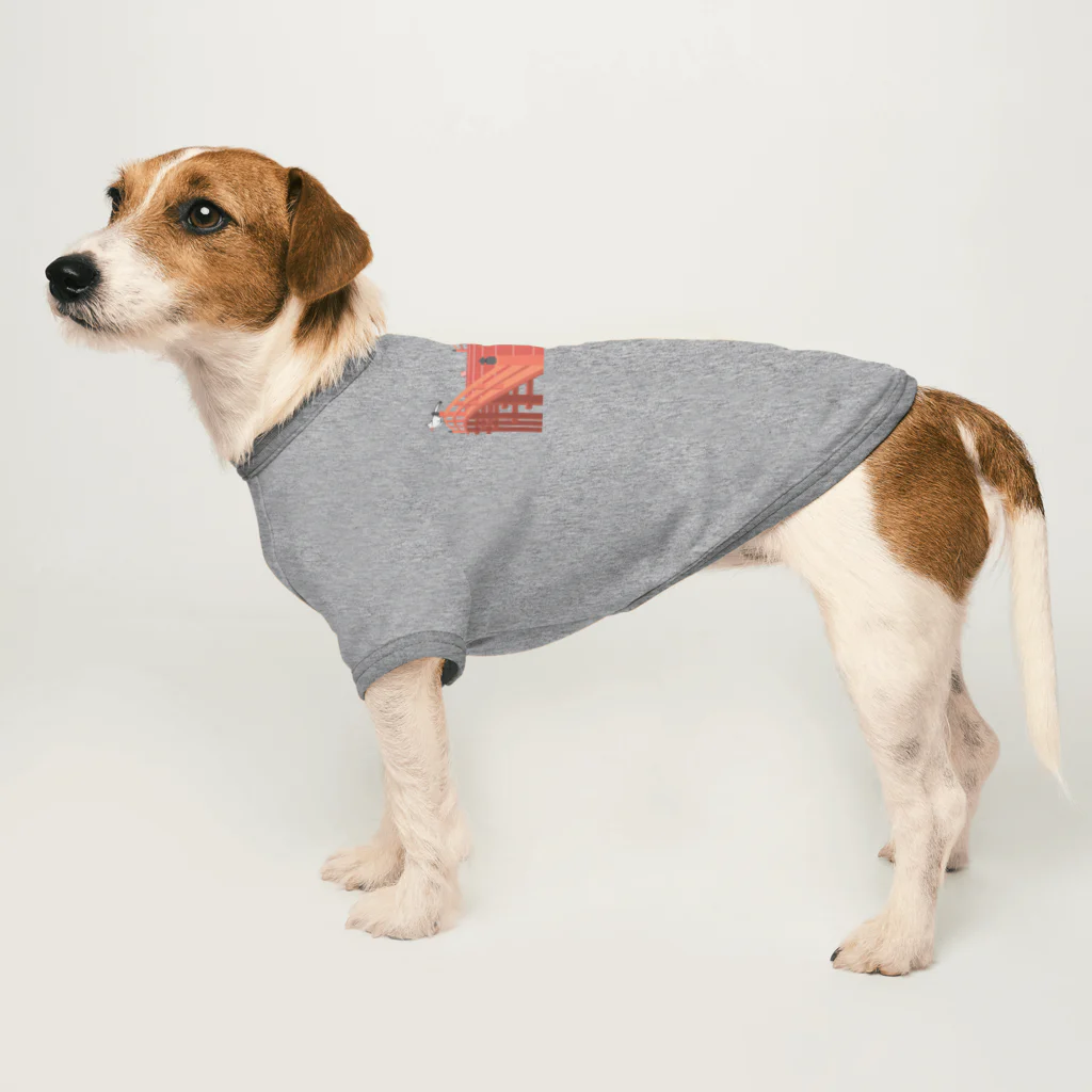 Amiの狐の赤太鼓橋 Dog T-shirt