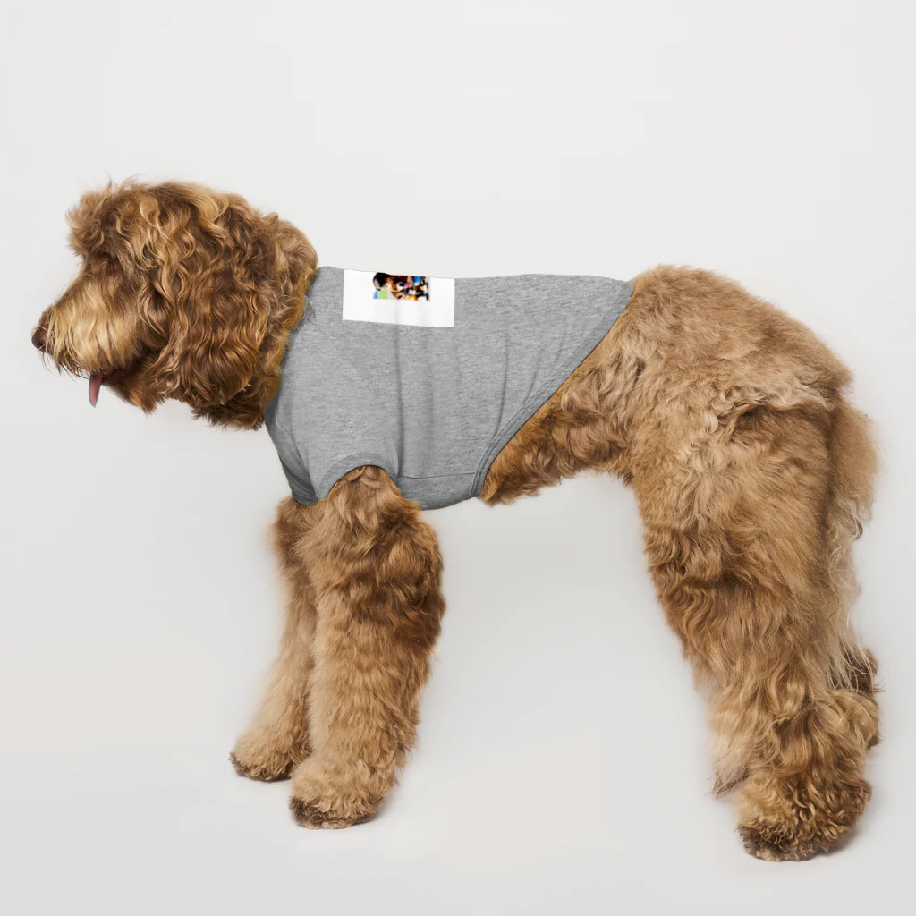 テルのビジネス大学のショップの可愛い犬と少女 Dog T-shirt