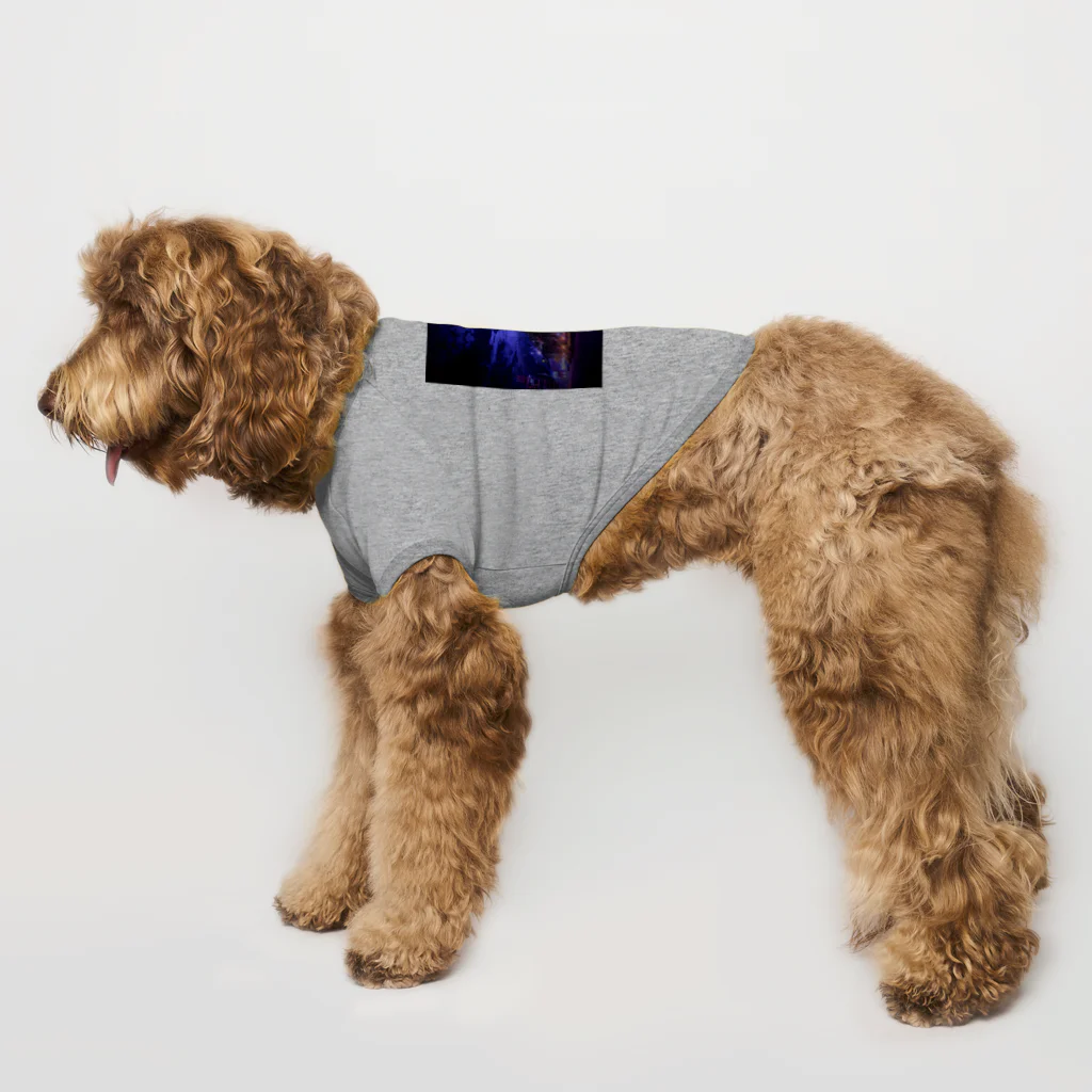 華の蒼い夜に Dog T-shirt