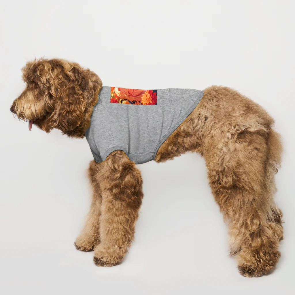 AQUAMETAVERSEのダリアの花の中の笑顔　なでしこ1478 Dog T-shirt