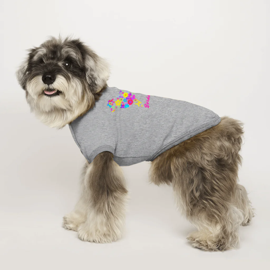 AtelierBoopのボーダーコリー　フラワーパーティ Dog T-shirt