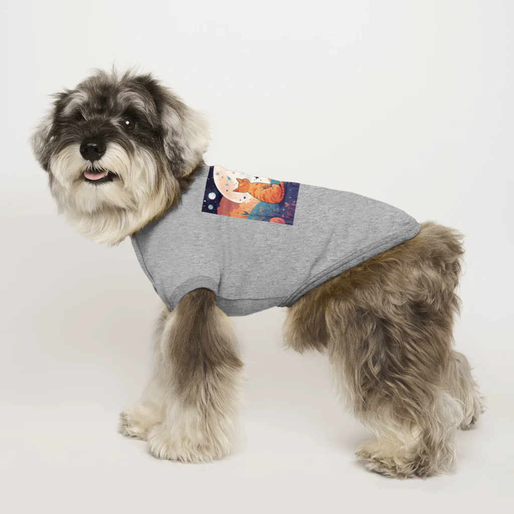 にゃんこワールドのにゃんこのお月見 Dog T-shirt