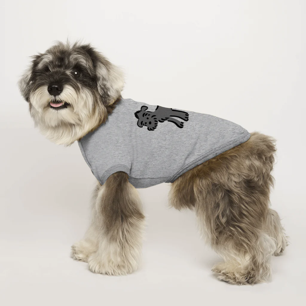 ミニシュナグッズのお店のブラック 耳垂モヒ Dog T-shirt